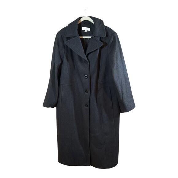 Laundry by Shelli Segal Full Length Wool Blend Gray Overcoat Winter Women's 2X - Picture 1 of 6